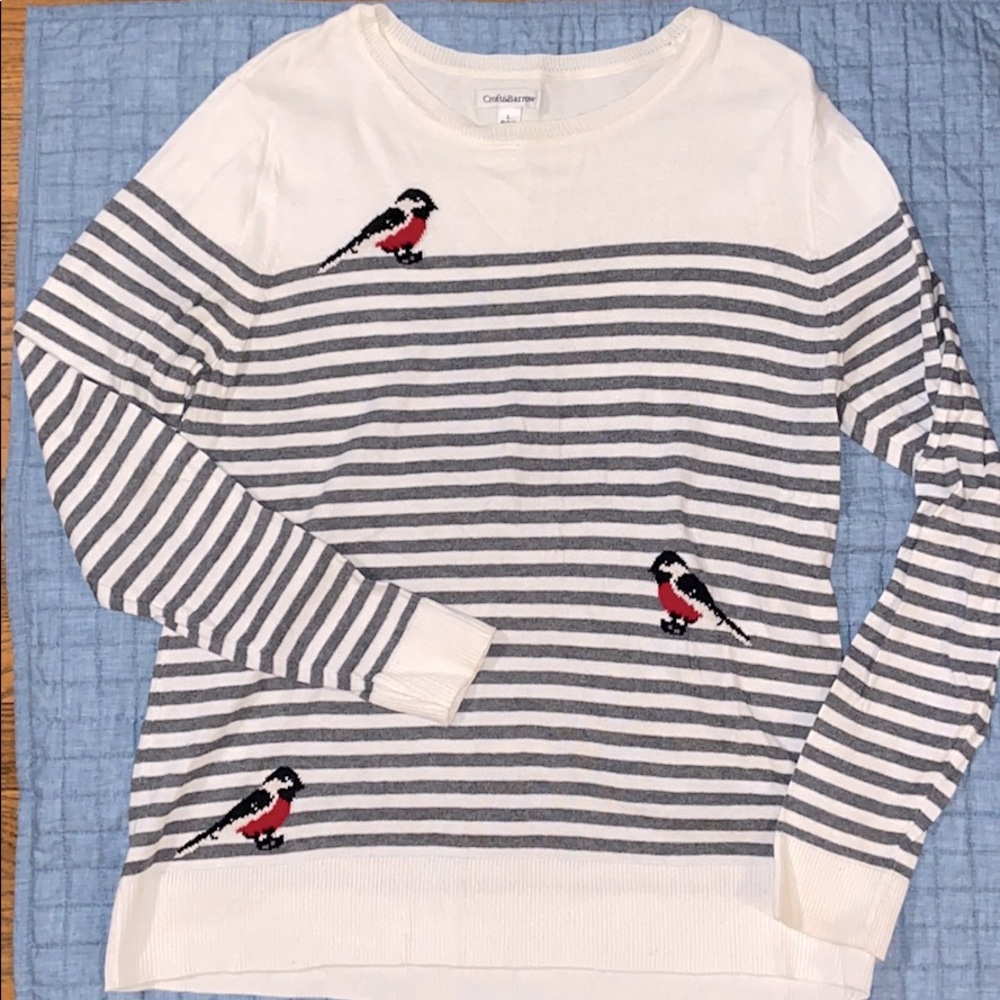 CROFT & BARROW | Birds & Stripes Sweater